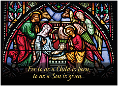May the miracle of His birth live in your heart at Christmas and throughout the year. Stained Glass Christmas H2836U-AA